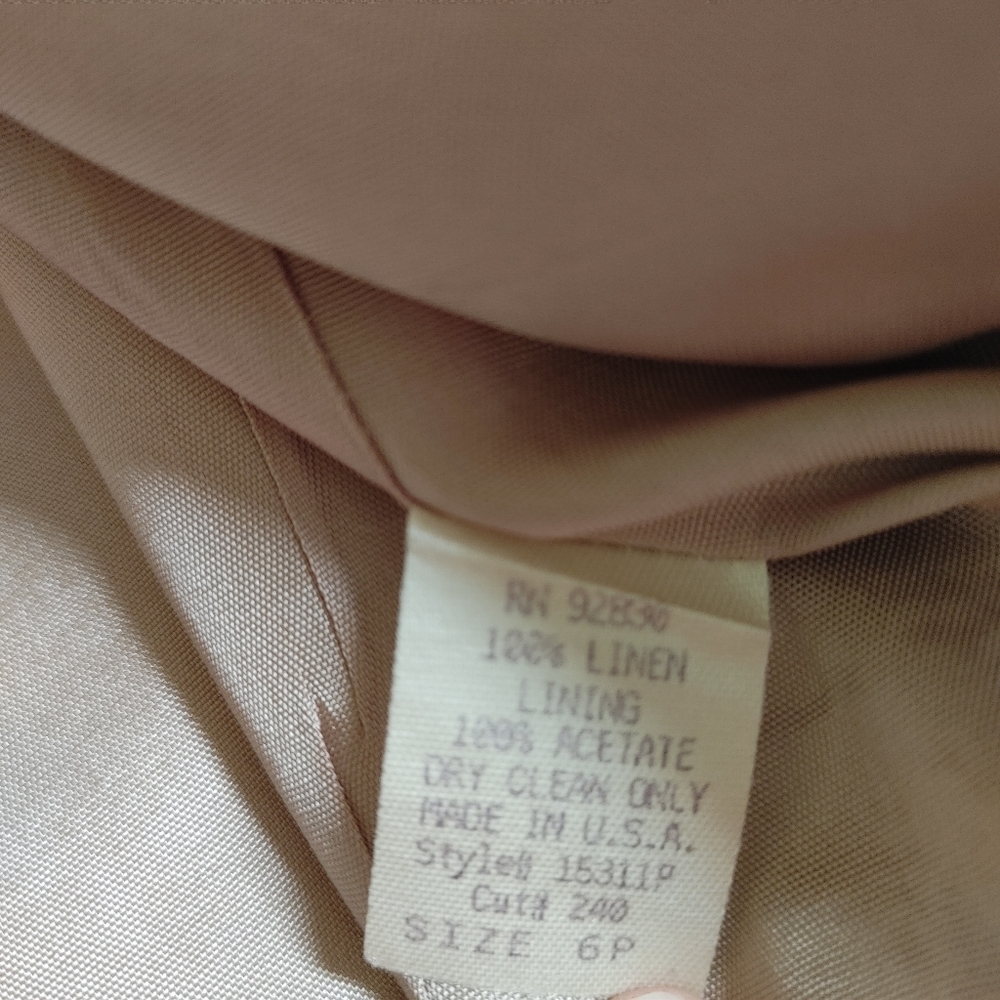 Vintage Kelly Graham Tan Linen Shift & Crop Jacket 4-6 - Picture 10 of 12